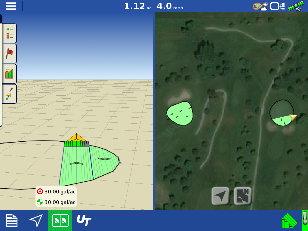 Ag Leader turf GPS sprayer screenshot